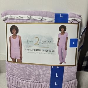 Women's 4-Piece Pointelle Lounge Set - Pink